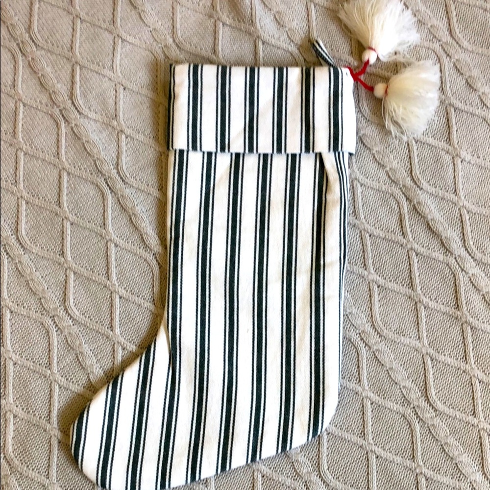 Hearth & Hand Striped Christmas Stocking with Tassels